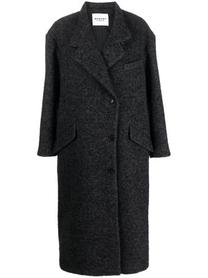 MARANT ÉTOILE fine-check single-breasted coat - Black