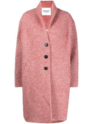 MARANT ÉTOILE fine-knit single breasted coat - Red