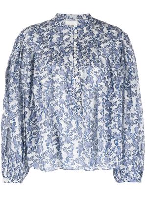 MARANT ÉTOILE floral-print long-sleeve blouse - Blue