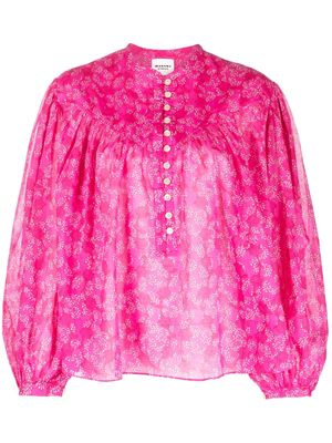 MARANT ÉTOILE floral-print long-sleeve blouse - Pink