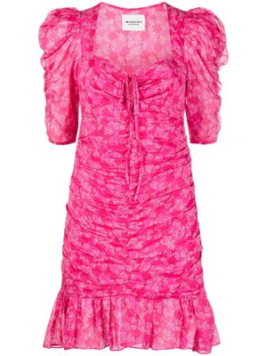 MARANT ÉTOILE floral-print ruched mini dress - Pink