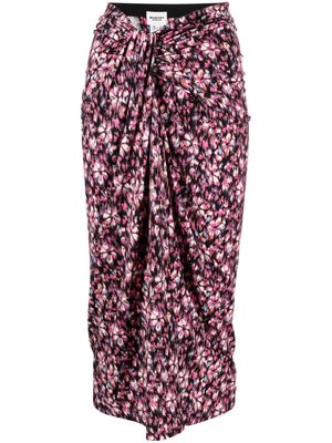 MARANT ÉTOILE floral-print wrap skirt - Pink