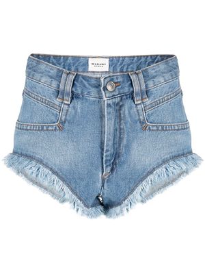 MARANT ÉTOILE frayed denim shorts - Blue