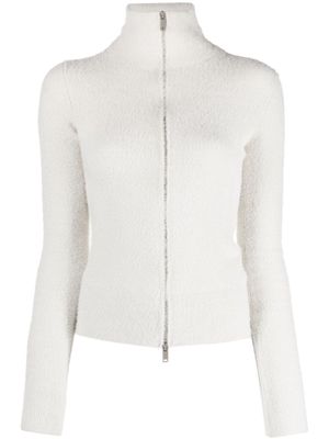 MARANT ÉTOILE funnel-neck zip-up fleece cardigan - Neutrals