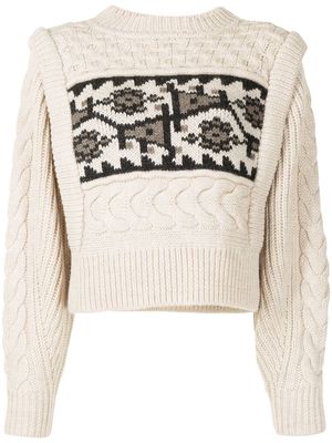 MARANT ÉTOILE geometric knit jumper - White