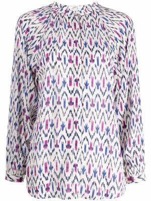 MARANT ÉTOILE geometric long-sleeve blouse - Neutrals