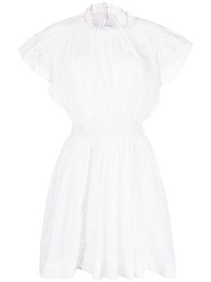 MARANT ÉTOILE Gisele lace-trim mini dress - White