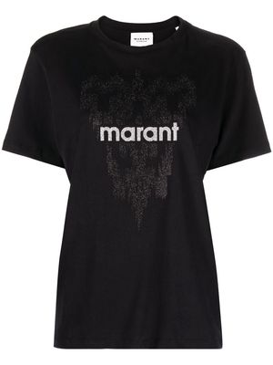 MARANT ÉTOILE glitter logo-print T-shirt - Black