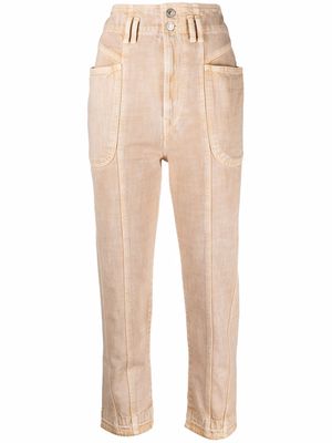 MARANT ÉTOILE high-rise cropped trousers - Neutrals