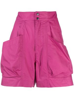 MARANT ÉTOILE high-waisted cotton mini shorts - Purple