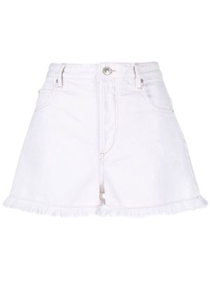 MARANT ÉTOILE high-waisted denim shorts - White