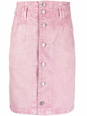 MARANT ÉTOILE high-waisted denim skirt - Pink