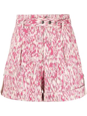 MARANT ÉTOILE high-waisted graphic-print shorts - Pink