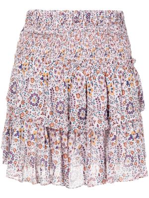 MARANT ÉTOILE Hilari floral-print smocked miniskirt - Pink