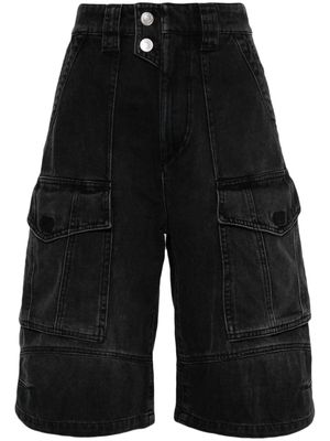 MARANT ÉTOILE Hortens high-waisted denim shorts - Black