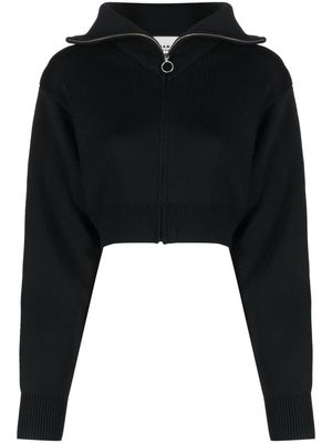 MARANT ÉTOILE intarsia-knit logo cropped jumper - Black