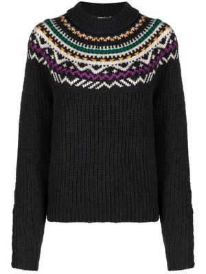 MARANT ÉTOILE intarsia-knit long-sleeve jumper - Blue
