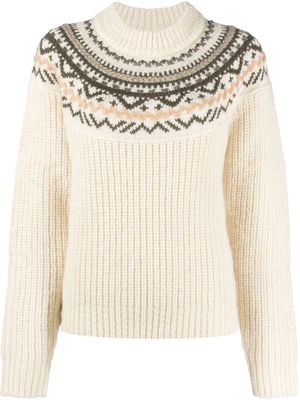 MARANT ÉTOILE intarsia-knit long-sleeve jumper - Neutrals