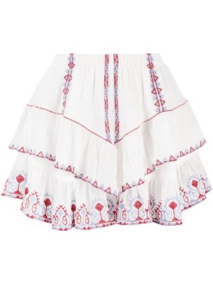 MARANT ÉTOILE Jocadia embroidered shorts - White