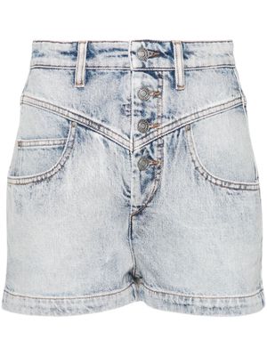 MARANT ÉTOILE Jovany high-rise jean shorts - Blue