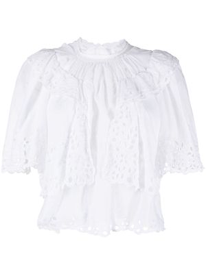 MARANT ÉTOILE Katia broderie-anglaise cotton top - White