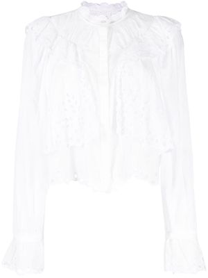 MARANT ÉTOILE Kelmon broderie-anglaise blouse - White