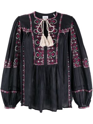 MARANT ÉTOILE Kiledia embroidered blouse - Black