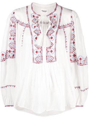 MARANT ÉTOILE Kiledia embroidered blouse - White