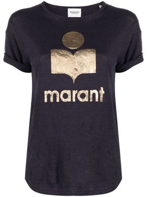MARANT ÉTOILE Koldi linen T-shirt - Blue