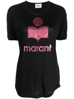 MARANT ÉTOILE Koldi logo-print linen T-shirt - Black