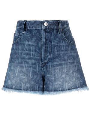 MARANT ÉTOILE Lesia frayed denim shorts - Blue