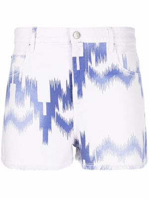 MARANT ÉTOILE Lesiao woven-print shorts - White
