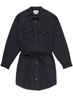 MARANT ÉTOILE Liliane stripe-print shirtdress - Black