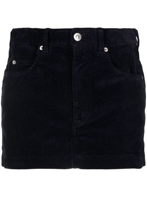 MARANT ÉTOILE logo-patch corduroy miniskirt - Blue