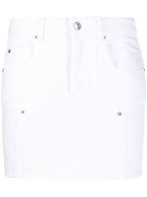 MARANT ÉTOILE logo-patch cotton miniskirt - White