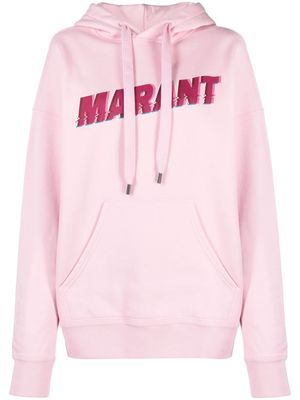 MARANT ÉTOILE logo-print cotton blend hoodie - Pink