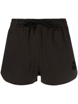 MARANT ÉTOILE logo-print cotton mini shorts - Black