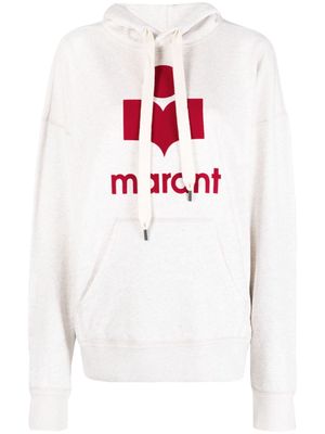 MARANT ÉTOILE logo-print drawstring cotton hoodie - Neutrals