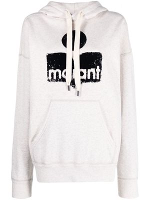 MARANT ÉTOILE logo-print drawstring hoodie - Neutrals
