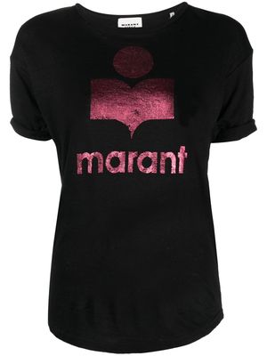 MARANT ÉTOILE logo-print lined short-sleeved T-shirt - Black