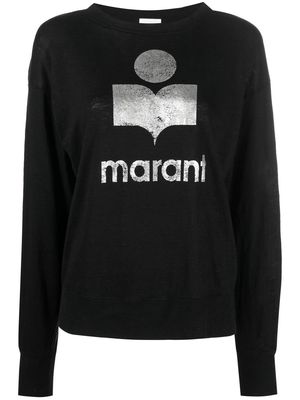 MARANT ÉTOILE logo-print linen sweatshirt - Black