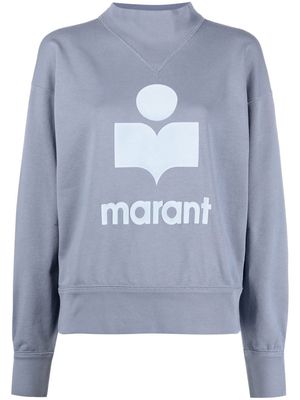 MARANT ÉTOILE logo-print mock-neck sweatshirt - Blue
