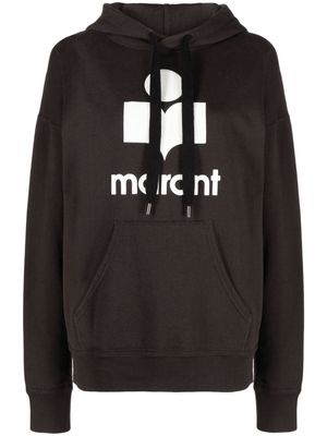 MARANT ÉTOILE Mansel flocked-logo hoodie - Black