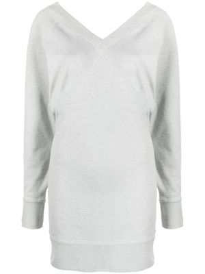 MARANT ÉTOILE Manuela V-neck sweatshirt minidress - Grey