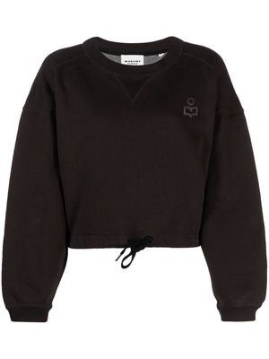 MARANT ÉTOILE Margo logo-embellished cropped sweatshirt - Black