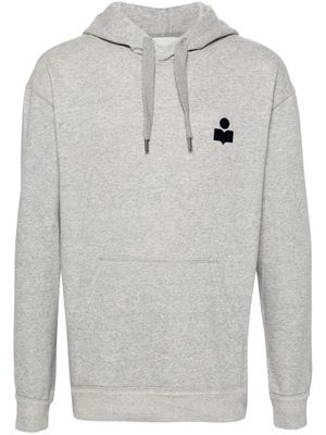MARANT ÉTOILE Matte logo-appliqué cotton hoodie - Grey