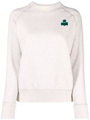 MARANT ÉTOILE Milla flocked-logo sweatshirt - Neutrals