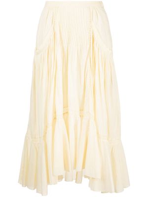MARANT ÉTOILE Miujana pleated midi skirt - Yellow
