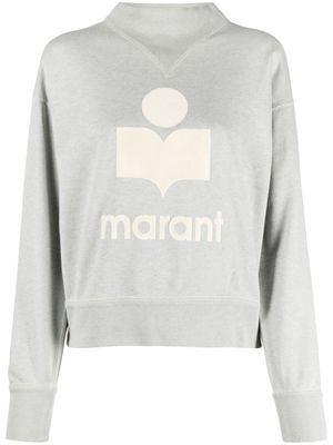 MARANT ÉTOILE Moby flocked-logo sweatshirt - Grey