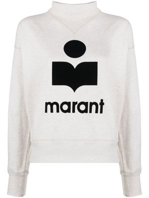 MARANT ÉTOILE Moby flocked-logo sweatshirt - Neutrals